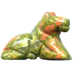 12x18mm 3-D Unakite HORSE Animal Fetish Bead