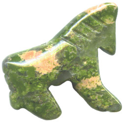 20x24mm Unakite HORSE Animal Fetish Bead