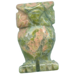 12x22mm Unakite OWL Animal Fetish Bead