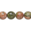 12mm Unakite ROUND Beads