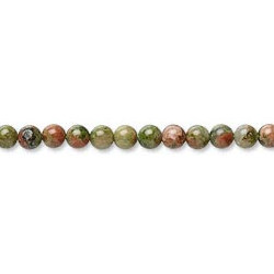 3mm Unakite ROUND Beads - 8" Strand