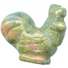 15x15mm Unakite CHICKEN/HEN/ROOSTER Animal Fetish Bead