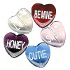 14mm Pressed Glass VALENTINE HEART Assortment