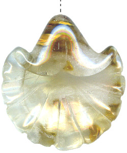 34x34 Volcano Quartz Carved TRUMPET FLOWER Pendant/Focal Bead