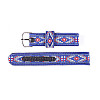 1/2"  Woven Cloth Western Blue Diamond WATCH BAND Set