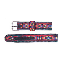 1/2"  Woven Cloth Western Red Diamond WATCH BAND Set