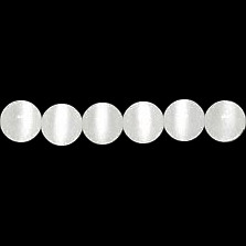 6mm A-Grade White Catseye ROUND Beads