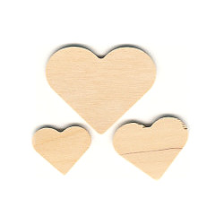 1" to 1-1/2" Assorted Flat Wooden HEART Cutouts - Unfinished