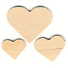 1" to 1-1/2" Assorted Flat Wooden HEART Cutouts - Unfinished