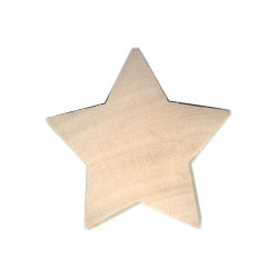 2-1/4" Sculptured Wooden PUFFY STAR - Unfinished