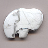 22x30mm White Howlite Zuni-Style BUFFALO Fetish Pendant/Focal Bead