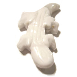 21x45mm White Howlite LIZARD, GECKO Animal Fetish Pendant/Focal Bead