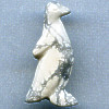 12x30mm White Howlite PENGUIN Animal Fetish Bead