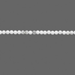 2mm White Howlite ROUND Beads - 16" Strand