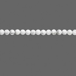 3mm White Howlite ROUND Beads - 8" Strand