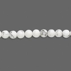 4mm White Howlite ROUND Beads