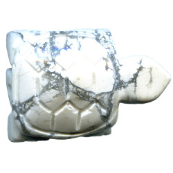 18x25mm White Howlite TURTLE Animal Fetish Bead