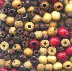 2mm - 6mm Stained Wood BEAD MIX