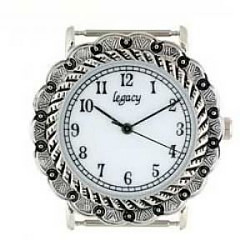 1" dia. Antiqued Silvertone Round Concho WATCH FACE Component
