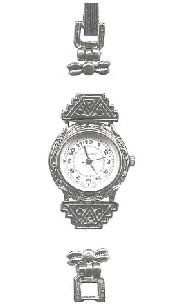 5-Piece Antiqued Silvertone Southwestern *Beadable* WATCH KIT