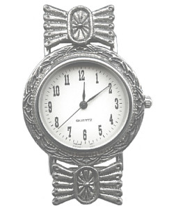 3-Piece Antiqued Silvertone Southwestern *Beadable* WATCH KIT