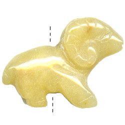 15x26mm Yellow Agate RAM/BIGHORN SHEEP Animal Fetish Bead