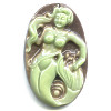 30x48mm Zi Pao Jade (Sericite) MERMAID Cabochon Pendant/Focal Bead